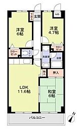 アーサヒルズ 3LDKの間取図画像