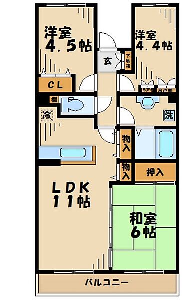 神奈川県伊勢原市高森７丁目(賃貸マンション3LDK・1階・58.23㎡)の写真 その2