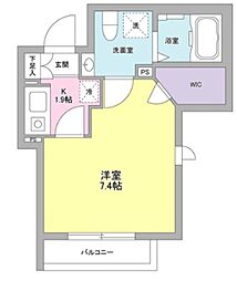 SILVERADO PRAIRIE 2階1Kの間取り