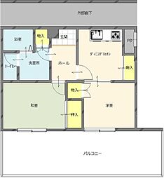 ヴィラグレイス 2DKの間取図画像