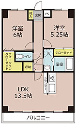マリン・シティー 2LDKの間取図画像