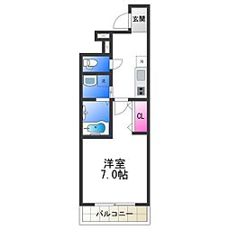 フジパレス鳳中町サウス 1Kの間取図画像