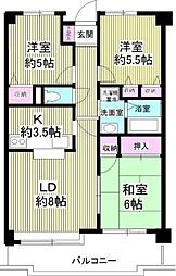 ベルグプレシャデス船橋 3LDKの間取図画像
