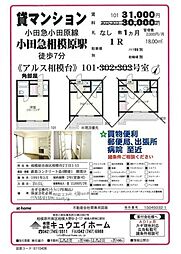 アルス相模台 1階ワンルームの間取り