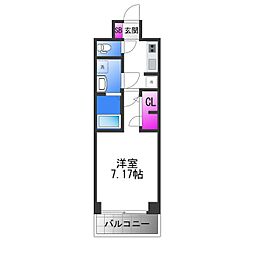Osaka Metro中央線 高井田駅 徒歩8分の賃貸マンション 2階1Kの間取り