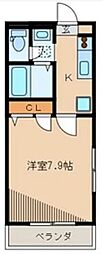 東急目黒線 武蔵小山駅 徒歩11分の賃貸マンション 1階1Kの間取り