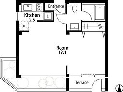 ＧＲＡＮＤＩＲ 1階1Kの間取り