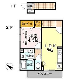ドルフクレセント七番館 1LDKの間取図画像