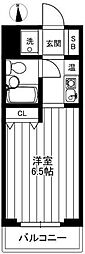 クレセントコート柏 ワンルームの間取図画像