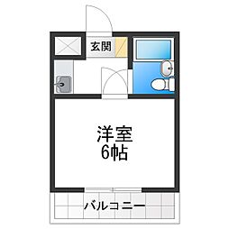 ライプハイツ 3階1Kの間取り