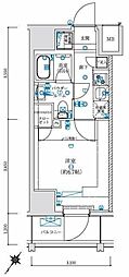 LEXE横濱関内 1Kの間取図画像