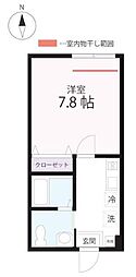 ハーミットクラブハウスmix三ツ沢下町(仮) 1Kの間取図画像
