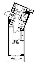 プレール・ドゥーク学芸大学 3階1Kの間取り