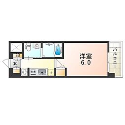Osaka Metro御堂筋線 昭和町駅 徒歩9分の賃貸マンション 9階1Kの間取り