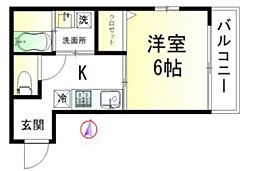 スカイメゾン押上 1Kの間取図画像