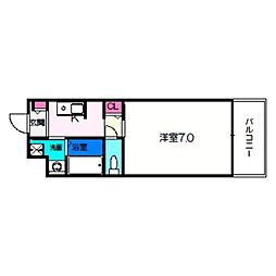 カーライル堺市駅前 7階1Kの間取り