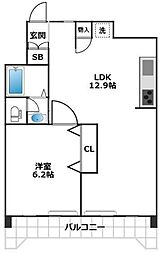 ソーワ梅ヶ丘マンション 1LDKの間取図画像