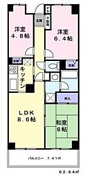 ツインズ浦和 3LDKの間取図画像
