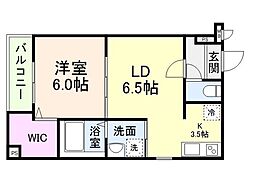 JR東海道・山陽本線 千里丘駅 徒歩7分の賃貸アパート 3階1LDKの間取り