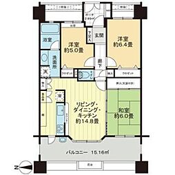 レクセルマンション京成高砂 3LDKの間取図画像