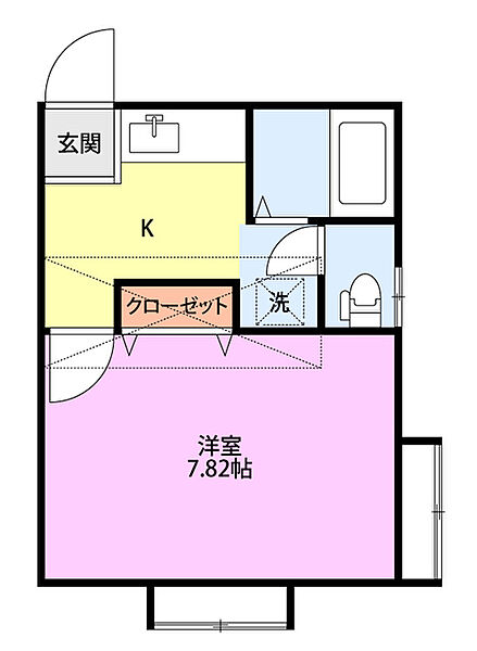 ジュネスIII A203｜新潟県新潟市西区五十嵐２の町(賃貸アパート1K・2階・24.76㎡)の写真 その2