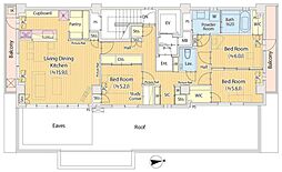 コート初台 4階3LDKの間取り