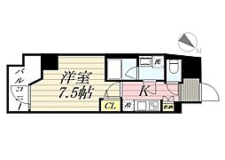 グランパセオ麻布十番 1Kの間取図画像