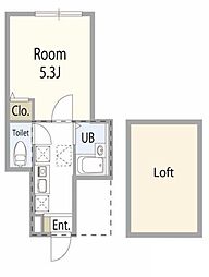 Haus Solana 1階1Kの間取り