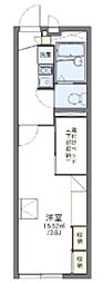 レオパレスピュアタウン 1Kの間取図画像