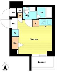 フューティバル横浜シティ 1Kの間取図画像
