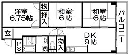 パープルソシア 3LDKの間取図画像
