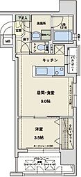 アクタス大手門2 1LDKの間取図画像