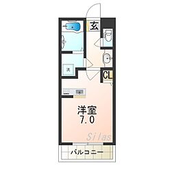 WESTLANDK ワンルームの間取図画像