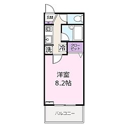 ラフィーネ 4階1Kの間取り