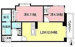 ガイア是政弐番館 2LDKの間取図画像