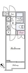 ルーブル溝の口弐番館 1Kの間取図画像