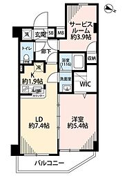 プレール・ドゥーク東品川 1SLDKの間取図画像