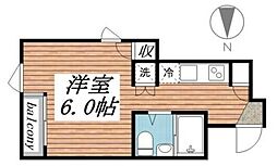 リバーサイド八丁堀 5階1Kの間取り