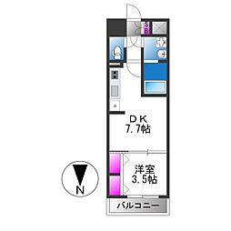 ファステート大阪ベースシティ 1DKの間取図画像