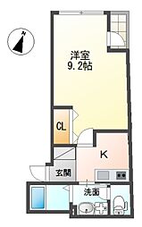 ボス バレーヒル 1Kの間取図画像
