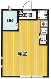 わいえむガーデンV 1階ワンルームの間取り
