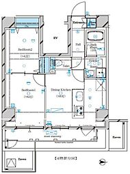ガリシア北綾瀬II 2DKの間取図画像