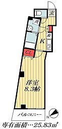 シャルム・ドゥ・プランドール2 1Kの間取図画像