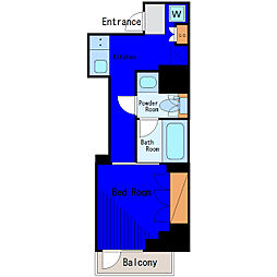 都営浅草線 戸越駅 徒歩9分の賃貸マンション 14階1Kの間取り