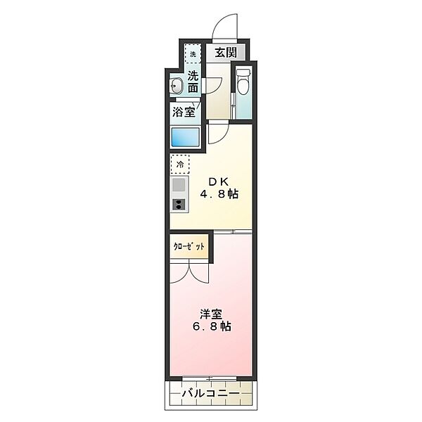 エスポワール長曽根 ｜大阪府堺市北区長曽根町(賃貸マンション1DK・3階・28.00㎡)の写真 その2