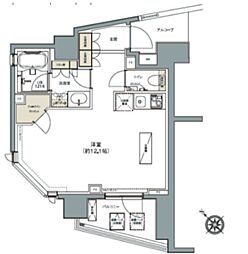 ガーデニア赤坂 ワンルームの間取図画像