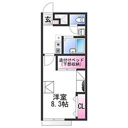 JR紀勢本線 宮前駅 徒歩18分の賃貸アパート 1階1Kの間取り