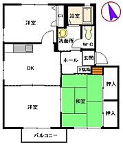 Ｋ・アルメリア　Ｂ棟 B0202 ｜ 福岡県豊前市大字久松218-1（賃貸アパート3DK・2階・54.81㎡） その2