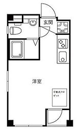 オルフェ月島 3階ワンルームの間取り