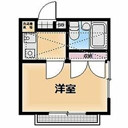 ノーブルソネット 2階1Kの間取り
